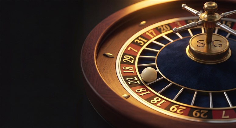 Hráč u stolu s kartami a žetony při hře